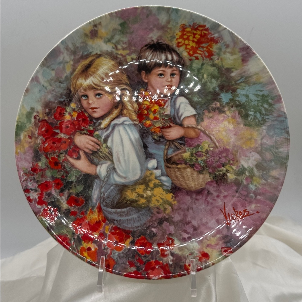 Wedgwood “our garden” Plate with Children and Flowers